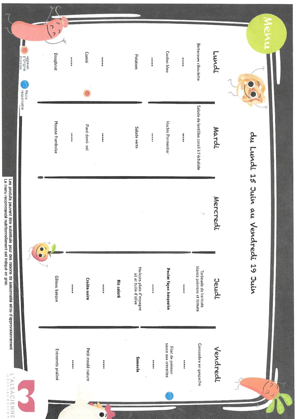 Aperçu du menu (PDF)