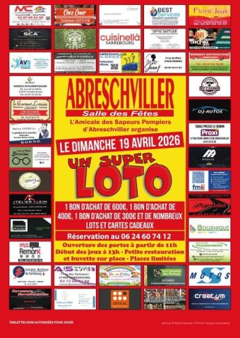 Super loto de l'amicale des sapeurs-pompiers