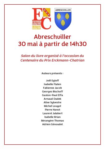 📚 Salon du Livre – Bicentenaire Erckmann-Chatrian 📚