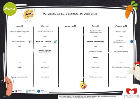 Aperçu du menu
